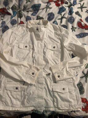 L.L. Bean White Utility Jacket